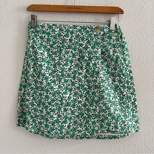 Copper Key Green Floral Mini Skirt